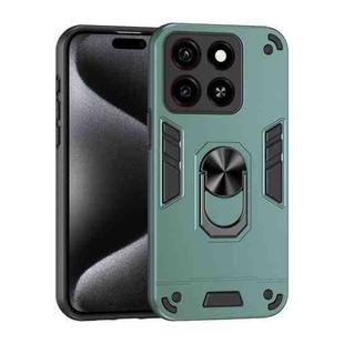 For ZTE Blade A35 / A55 Shockproof Metal Ring Holder Phone Case(Green)