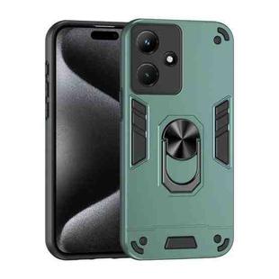 For Infinix Hot 30i Shockproof Metal Ring Holder Phone Case(Green)