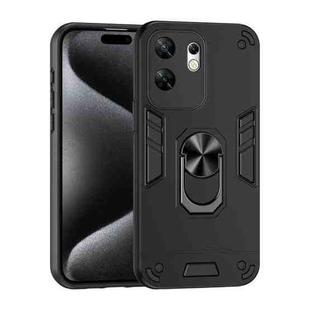 For Infinix Zero 30 4G Shockproof Metal Ring Holder Phone Case(Black)