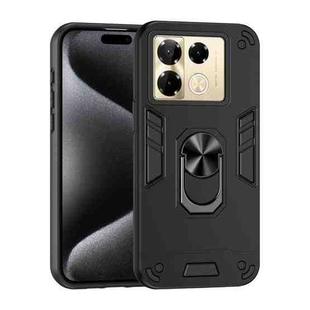 For Infinix Note 40 Pro 4G Shockproof Metal Ring Holder Phone Case(Black)