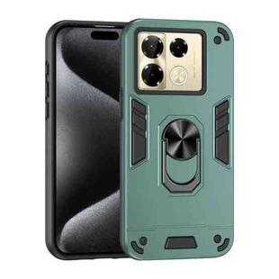 For Infinix Note 40 Pro 4G Shockproof Metal Ring Holder Phone Case(Green)