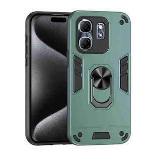 For Infinix Hot 50i Shockproof Metal Ring Holder Phone Case(Green)