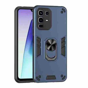 For Infinix Note 50 Pro 4G Shockproof Metal Ring Holder Phone Case(Blue)