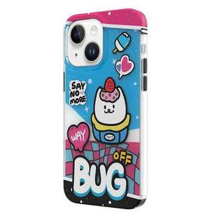 For iPhone 15 Plus TGVIS Stylish Series Graffiti Pattern Phone Case(Blue)