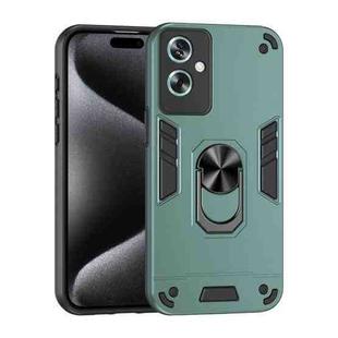 For OPPO A79 5G Shockproof Metal Ring Holder Phone Case(Green)