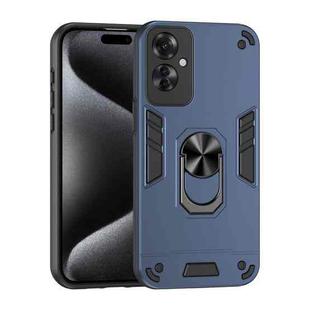 For OPPO Reno11 F Shockproof Metal Ring Holder Phone Case(Blue)