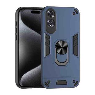 For OPPO A60 Shockproof Metal Ring Holder Phone Case(Blue)