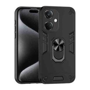 For OPPO K11 Shockproof Metal Ring Holder Phone Case(Black)