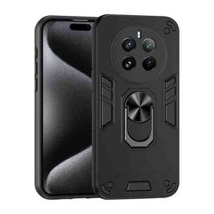 For Realme 12 Pro Shockproof Metal Ring Holder Phone Case(Black)