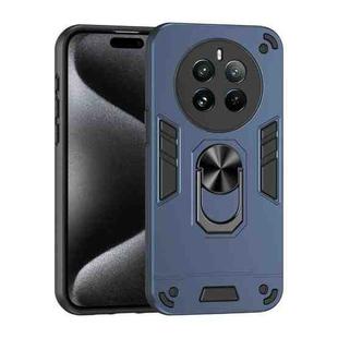 For Realme 12 Pro Shockproof Metal Ring Holder Phone Case(Blue)