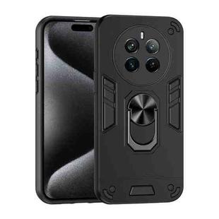 For Realme 12 Pro+ Shockproof Metal Ring Holder Phone Case(Black)