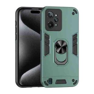 For Realme C31 Shockproof Metal Ring Holder Phone Case(Green)
