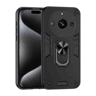 For Realme Nazro 60 Pro Shockproof Metal Ring Holder Phone Case(Black)