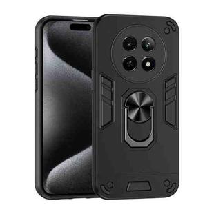 For Realme 12 5G Shockproof Metal Ring Holder Phone Case(Black)