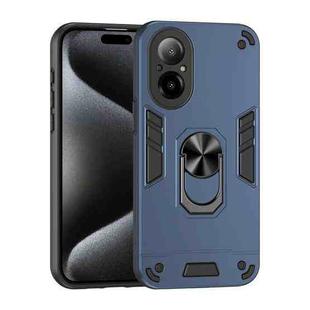 For Realme C67 4G Shockproof Metal Ring Holder Phone Case(Blue)