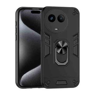 For Realme V50 Shockproof Metal Ring Holder Phone Case(Black)