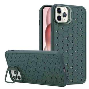 For iPhone 12 Pro Honeycomb Radiating Lens Holder TPU Phone Case(Green)