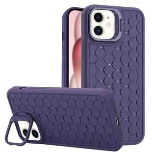 For iPhone 11 Honeycomb Radiating Lens Holder TPU Phone Case(Purple)