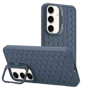 For Samsung Galaxy A25 5G Honeycomb Radiating Lens Holder TPU Phone Case(Blue)