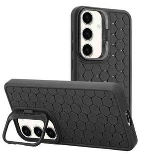 For Samsung Galaxy A34 5G Honeycomb Radiating Lens Holder TPU Phone Case(Black)