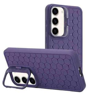 For Samsung Galaxy S23 5G Honeycomb Radiating Lens Holder TPU Phone Case(Purple)