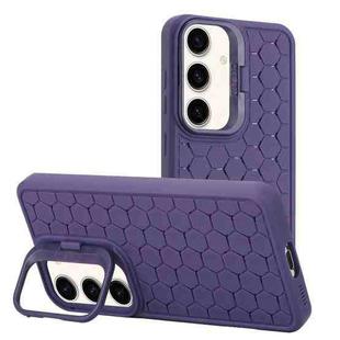 For Samsung Galaxy S23 FE 5G Honeycomb Radiating Lens Holder TPU Phone Case(Purple)