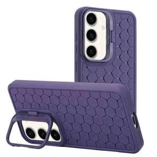 For Samsung Galaxy S24 5G Honeycomb Radiating Lens Holder TPU Phone Case(Purple)