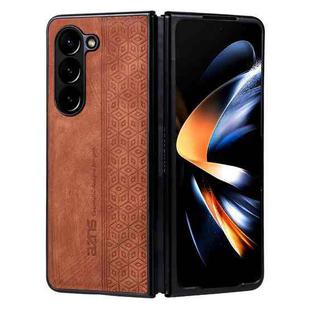 For Samsung Galaxy Z Fold6 AZNS 3D Embossed Skin Feel Phone Case(Brown)