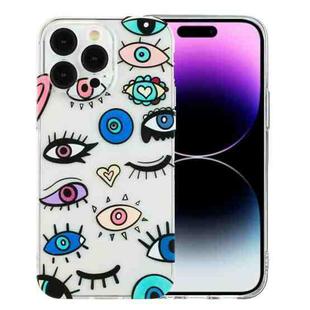 For iPhone 14 Pro Max Colorful Painting Pattern TPU Phone Case(Eye Monster)