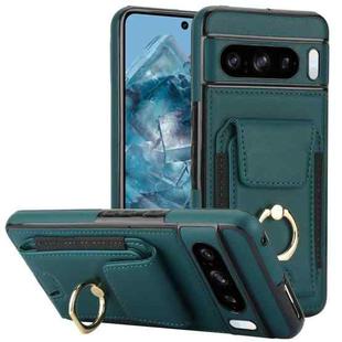 For Google Pixel 8 Pro Elastic Card Bag Ring Holder Phone Case(Dark Green)