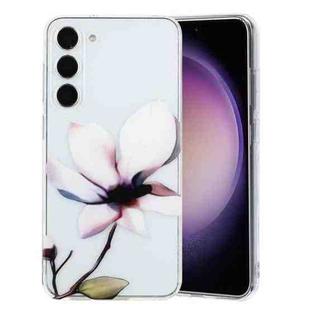 For Samsung Galaxy S23 5G Colorful Painting Pattern TPU Phone Case(White Flowers)