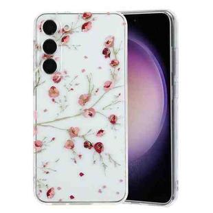 For Samsung Galaxy S23 5G Colorful Painting Pattern TPU Phone Case(Red Flowers)