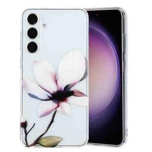 For Samsung Galaxy S23 FE 5G Colorful Painting Pattern TPU Phone Case(White Flowers)