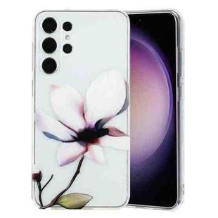 For Samsung Galaxy S24 Ultra 5G Colorful Painting Pattern TPU Phone Case(White Flowers)