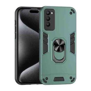 For Tecno Camon 18P Shockproof Metal Ring Holder Phone Case(Green)