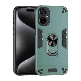 For Tecno Camon 19 Neo Shockproof Metal Ring Holder Phone Case(Green)