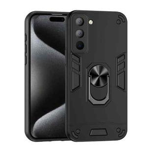 For Tecno Pop 5 Pro Shockproof Metal Ring Holder Phone Case(Black)