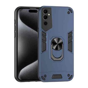 For Tecno Pova Neo 2 4G Shockproof Metal Ring Holder Phone Case(Blue)