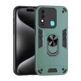 For Tecno Spark 8T Shockproof Metal Ring Holder Phone Case(Green)