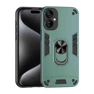 For Tecno Spark 9T Shockproof Metal Ring Holder Phone Case(Green)