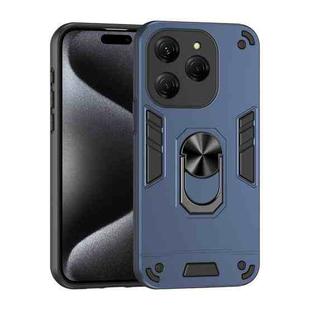 For Tecno Spark 20 Pro Shockproof Metal Ring Holder Phone Case(Blue)