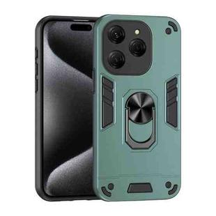 For Tecno Spark 20 Pro Shockproof Metal Ring Holder Phone Case(Green)