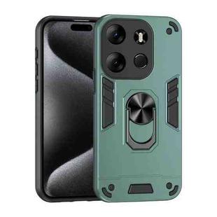 For Tecno Spark Go 2023 Shockproof Metal Ring Holder Phone Case(Green)