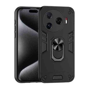 For Tecno Camon 30 Pro 5G Shockproof Metal Ring Holder Phone Case(Black)