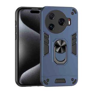 For Tecno Camon 30 Pro 5G Shockproof Metal Ring Holder Phone Case(Blue)