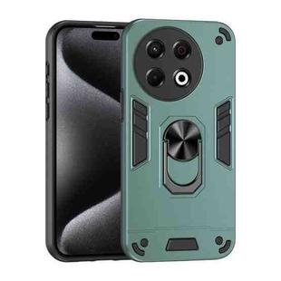 For Tecno Spark 30 Pro Shockproof Metal Ring Holder Phone Case(Green)