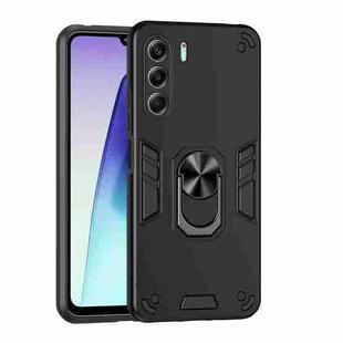 For Tecno Camon 40 Pro 5G Shockproof Metal Ring Holder Phone Case(Black)