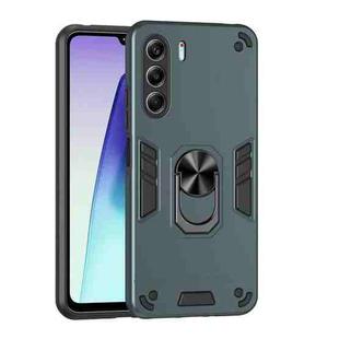 For Tecno Camon 40 Pro 5G Shockproof Metal Ring Holder Phone Case(Green)