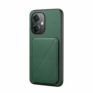 For OPPO K11 / OnePlus Nord CE 3 5G D04 Calf Texture Dual Card Slot Holder Phone Case(Green)