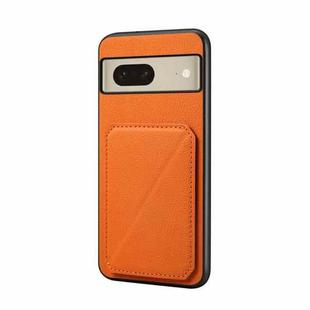 For Google Pixel 8 D04 Calf Texture Dual Card Slot Holder Phone Case(Orange)